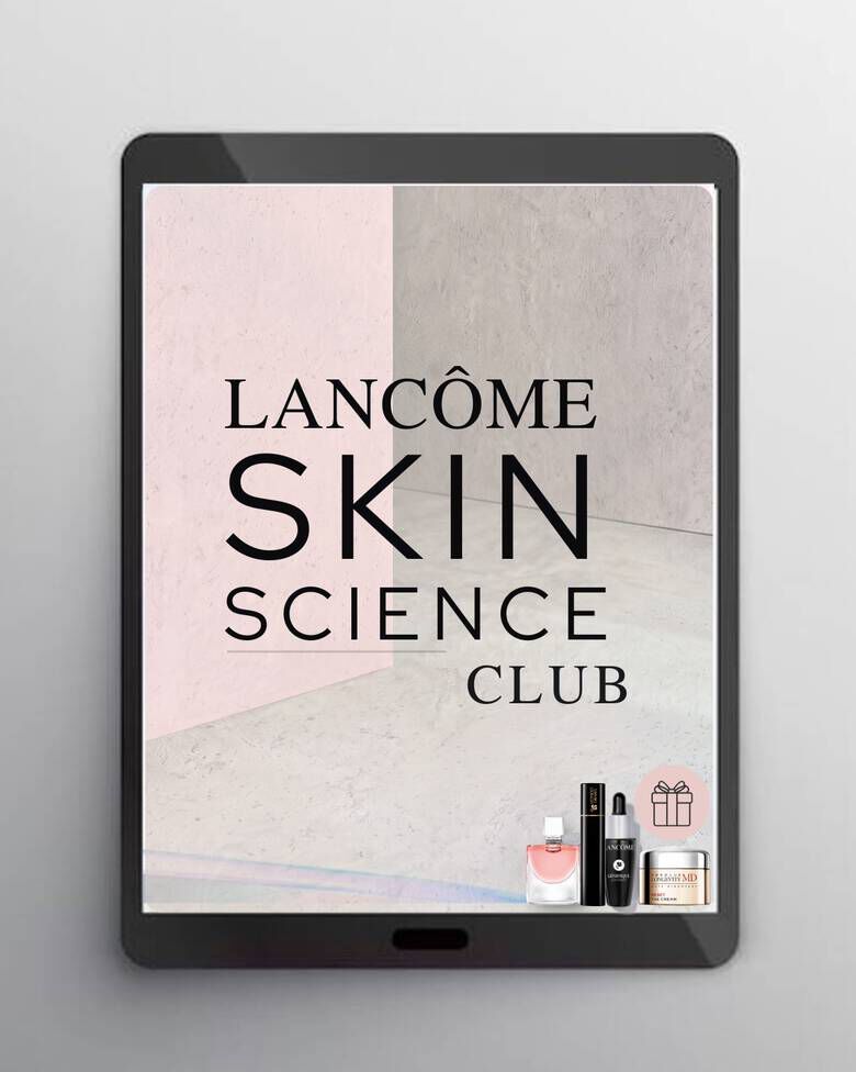 Digitalni tablet s vizualom Lancome Skin Science Cluba i izborom ekskluzivnih poklon-proizvoda.