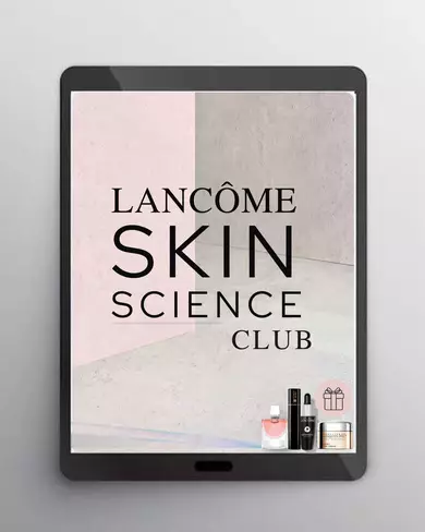 Digitalni tablet s vizualom Lancome Skin Science Cluba i izborom ekskluzivnih poklon-proizvoda.