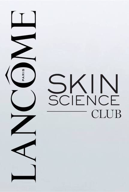 Lancome Skin Science Club službeni logotip na svijetloj pozadini.