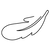 A simplified black silhouette of a mountain range with a clear sky above.