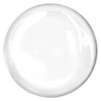 Bijela keramička pločica okruglog oblika, glatke površine, postavljena na bijelu pozadinu.